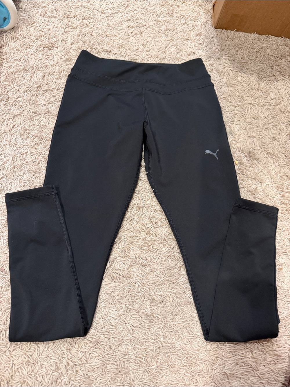 Puma Black Activewear Top with Orange Logo